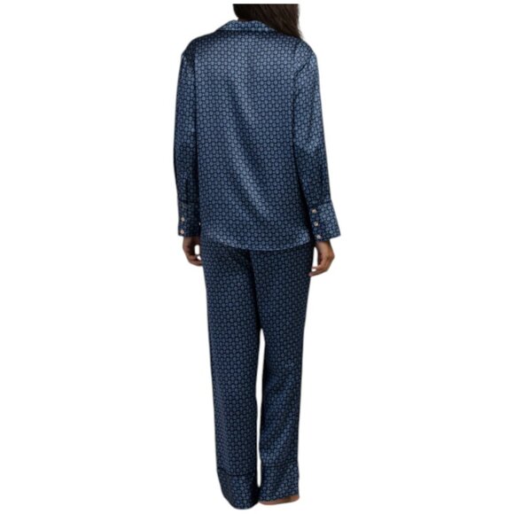 PETITE PLUME 2pc Silk Midnight Foulard Pajama Set - Picture 2 of 3